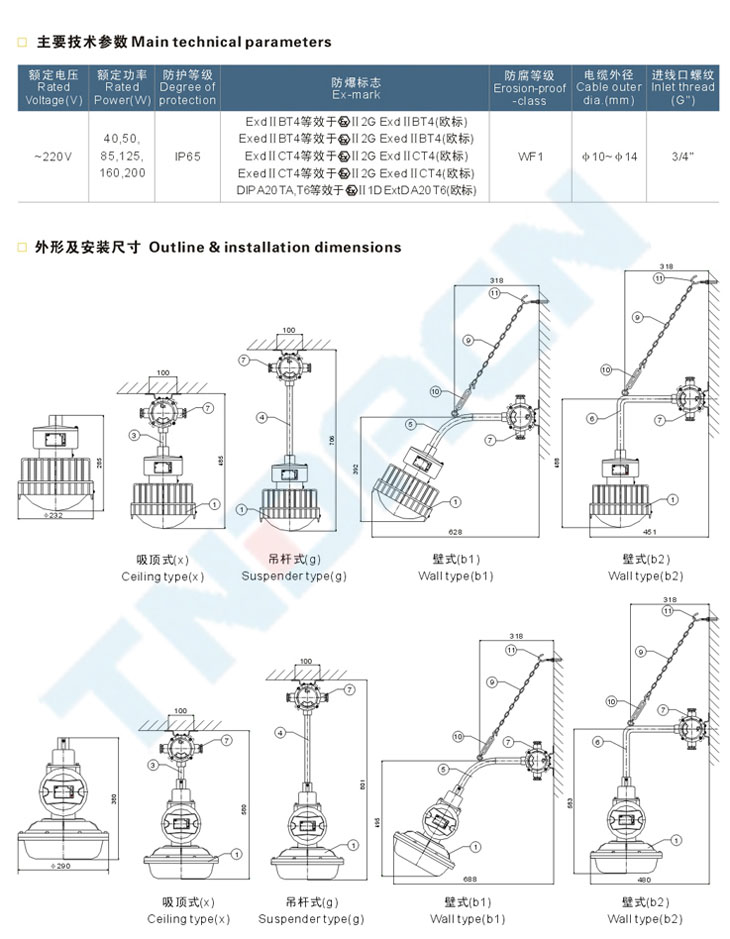 BEW系列防爆無(wú)極燈(IIC)