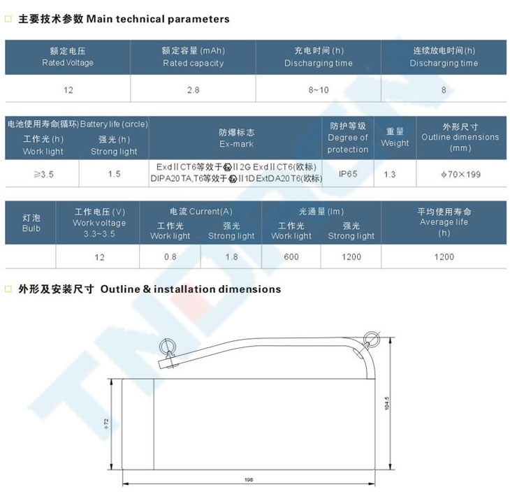 BCS52系列手提式防爆探照燈(IIC)