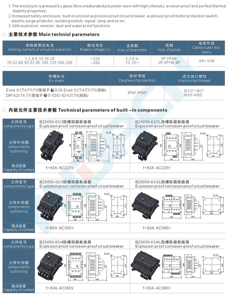 BXM(D)53-S系列粉塵防爆照明(動(dòng)力)配電箱(全塑外殼)(DIP)