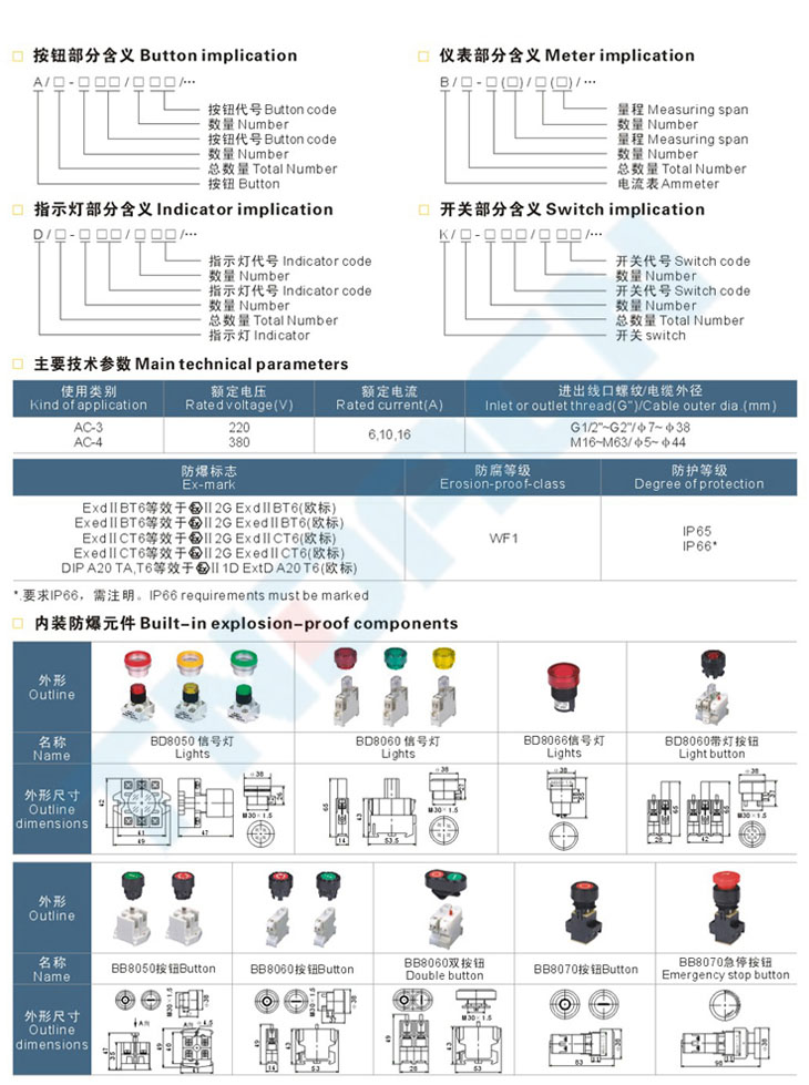 BXK58系列防爆控制箱(IIB、IIC)