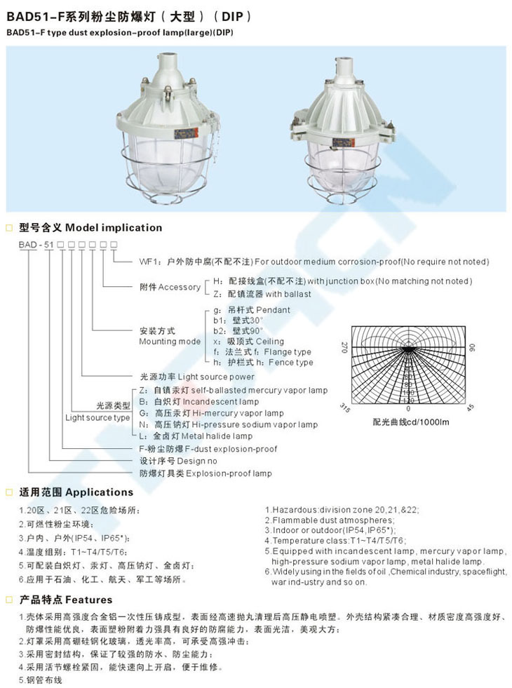 BAD51-F系列粉塵防爆燈(大型)(DIP)