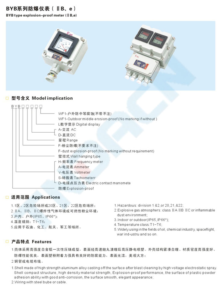 BYB系列防爆儀表(IIB、e)